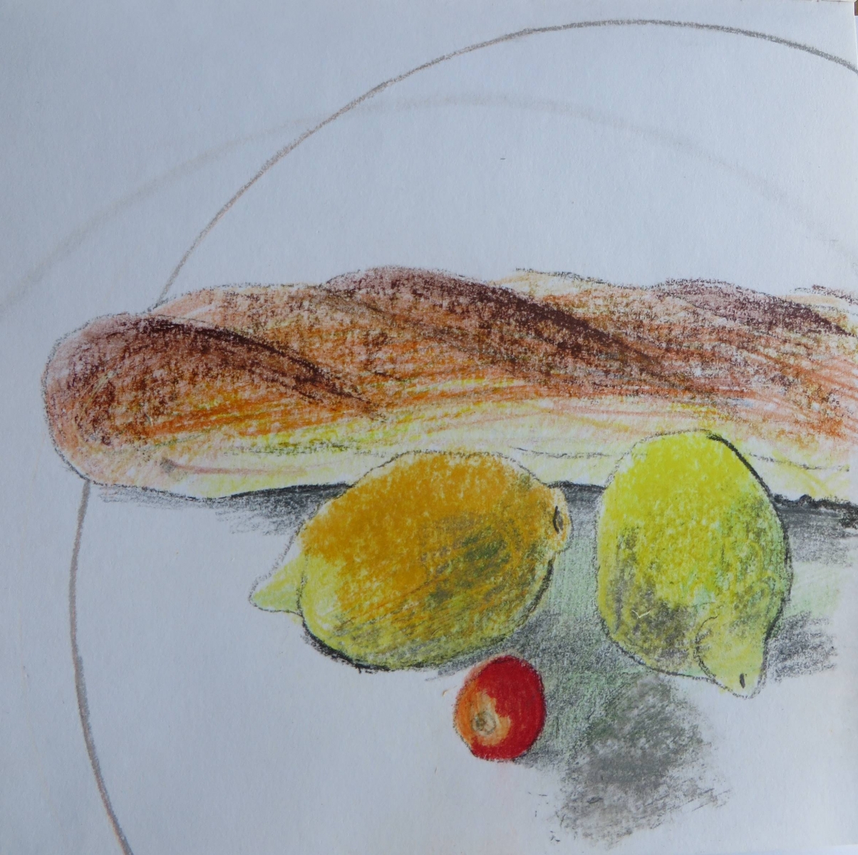 French Stick with Lemons and Cherry Tomato